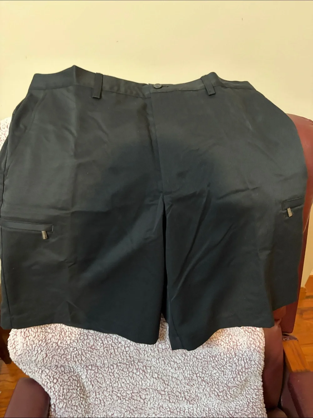 Izod Black Flat-Front Performance Shorts